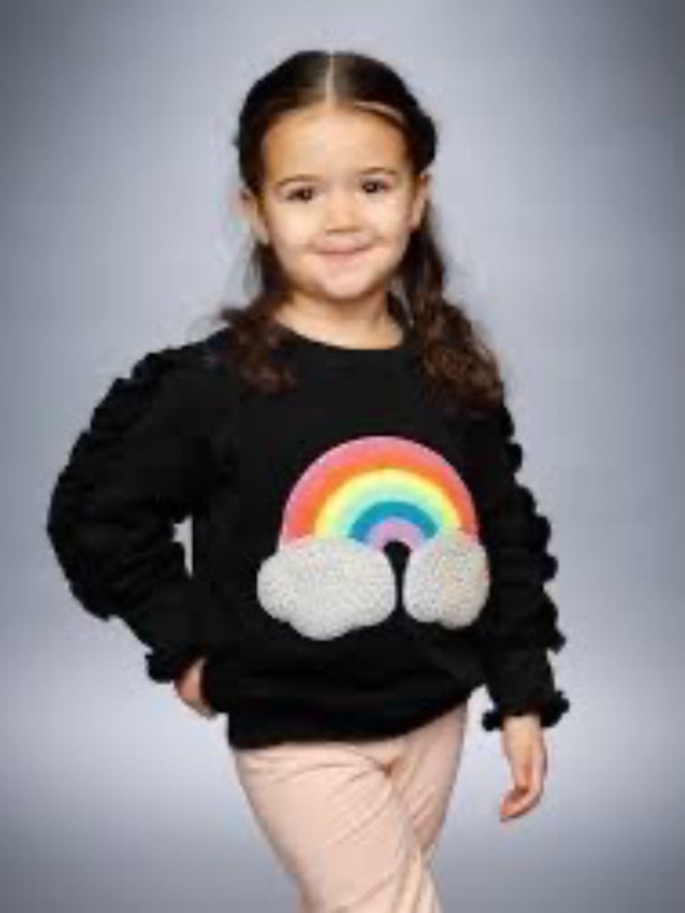 NEW Lola and the Boys Ruffle Cloud Gem Rainbow Sweatshirt 8